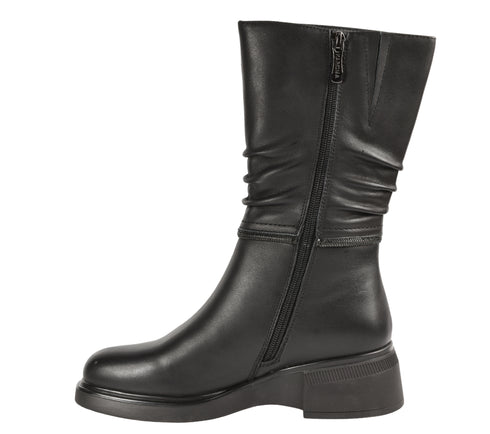 Cizme elegante, dama, KARISMA, DL70026A negru, piele naturala